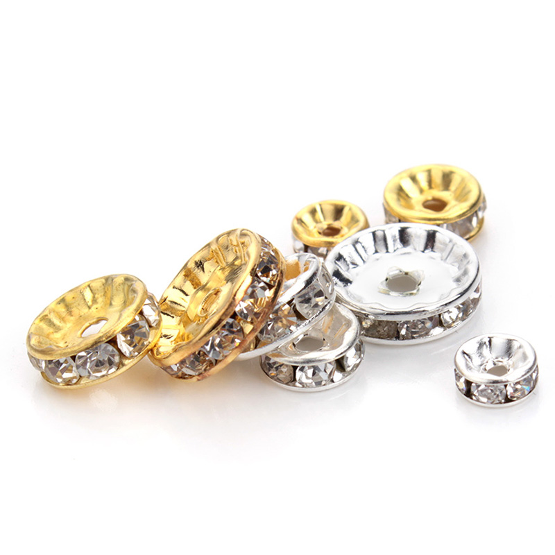 50pcs 4 6 8 10 12mm Rhinestone - огляд і ціна Gold 6138